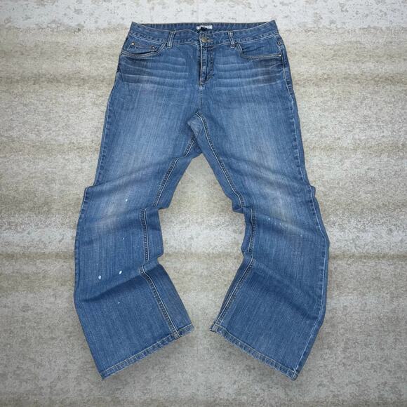 Vintage Y2K Tommy Hilfiger Jeans 34x30 Flared Medium Wash Denim - Picture 2 of 5